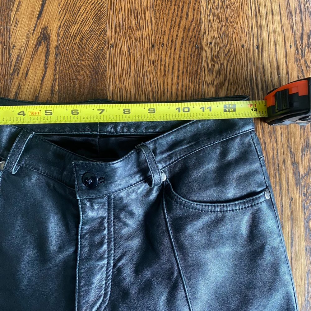 Bebe Vintage Black Genuine Leather Low Rise Pants - Picture 6 of 8